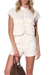 Walter Baker Bryce Linen-blend Top In White