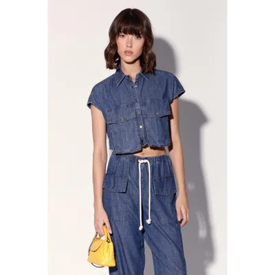 Walter Baker Bryce Cropped Top In Blue