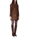 Walter Baker Candice Leather Coat In Brown