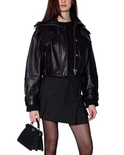 Walter Baker Carmen Leather Jacket In Black