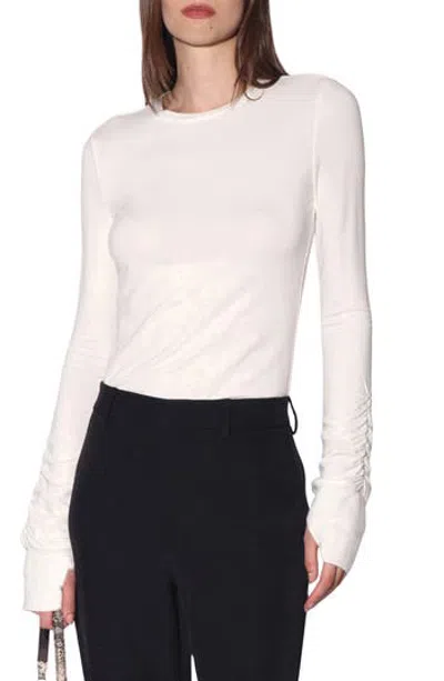 Walter Baker Caroline Ruched Long Sleeve Top In White