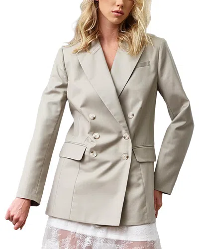 Walter Baker Charles Double Breasted Blazer In Gray