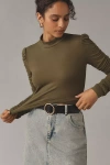 Walter Baker Chaya Long-sleeve Ruched Top In Green
