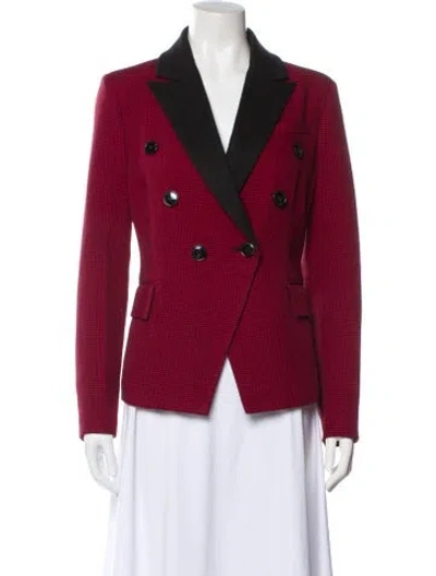 Pre-owned Walter Baker Colorblock Pattern Blazer In Burgundy