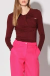 Walter Baker Women's Corinne Cutout Twist Top In Burgundy