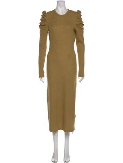 Pre-owned Walter Baker Crew Neck Long Dress In Green