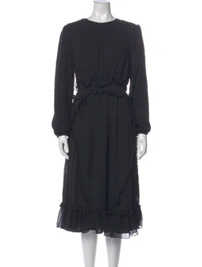 Pre-owned Walter Baker Crew Neck Midi Length Dress In Gray