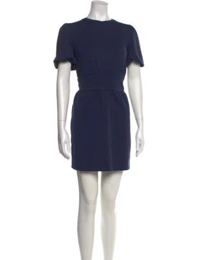 Pre-owned Walter Baker Crew Neck Mini Dress In Blue