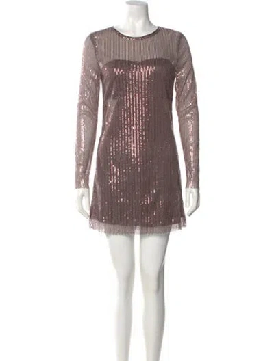 Pre-owned Walter Baker Crew Neck Mini Dress W/ Tags In Brown
