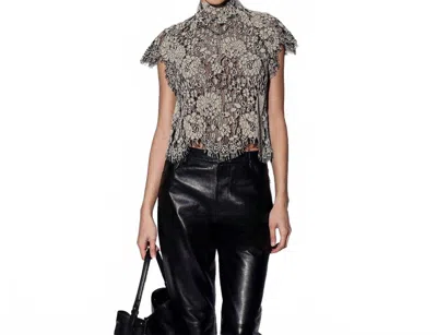 Walter Baker Dalton Lace Top In Ivory Black In White