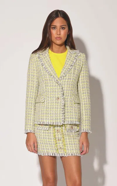 Walter Baker Damon Blazer, Malibu Yellow Tweed In Green