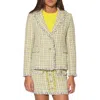 Walter Baker Damon Tweed Blazer Jacket In Malibu Yellow Tweed