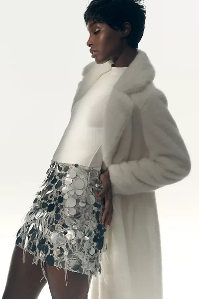 Walter Baker Darcy Sequin Mini Skirt In Silver