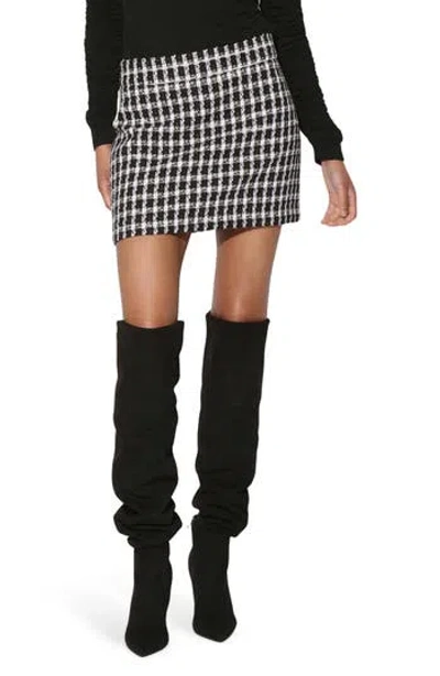 Walter Baker Daria Check Tweed Miniskirt In Domino Tweed