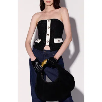 Walter Baker Demi Tweed Strapless Top In Heiress Tweed
