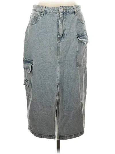 Pre-owned Walter Baker Denim Skirt In Gray
