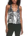Walter Baker Destiny Sequin Top In Silver