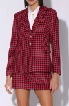 Walter Baker Devin Houndstooth Tweed Blazer In Purple