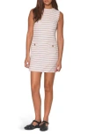 Walter Baker Dominque Stripe Sleeveless Tweed Dress In Bayside Tweed