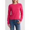 Walter Baker Dot Ruched Long Sleeve Top In Hot Pink
