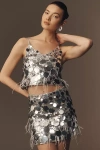 Walter Baker Dynah Sequin Top In Silver