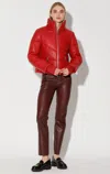 Walter Baker Women's Edwina Lamb Leather Puffer Jacket In Red