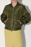 Walter Baker Elias Womens Puffer Long Sleeves Bomber Jacket In Olive