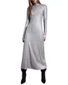 Walter Baker Ella Metallic Long Sleeve Sweater Dress In Silver