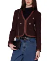 Walter Baker Elodie Tweed Jacket In Burgundy
