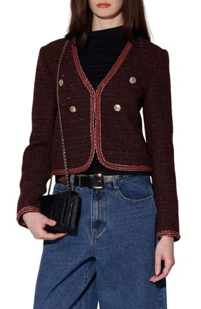 Walter Baker Elodie Tweed Jacket In Brown