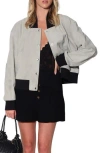 Walter Baker Emilio Leather Jacket In Gray