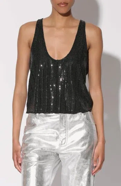 Walter Baker Emma Sequined Shell In Black