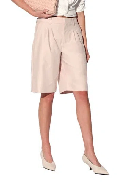 Walter Baker Eric High Waist Pleated Shorts In Rose Quartz