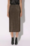 Walter Baker Erica Metallic Midi Skirt In Shimmer Gold