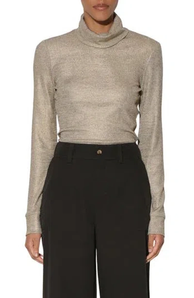 Walter Baker Evanna Shimmer Knit Top In Gold