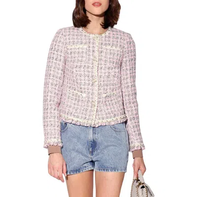 Walter Baker Farah Tweed Jacket In Pink