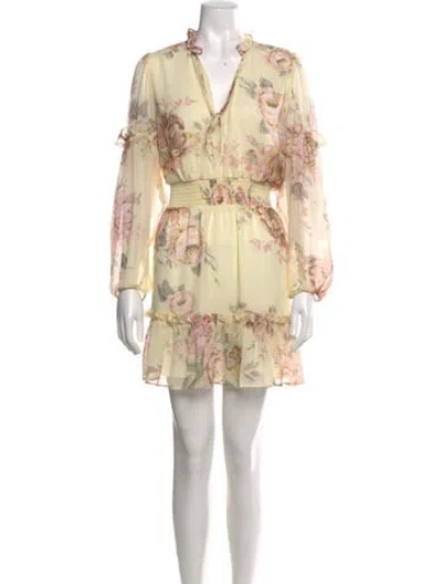 Pre-owned Walter Baker Floral Print Mini Dress In Multi