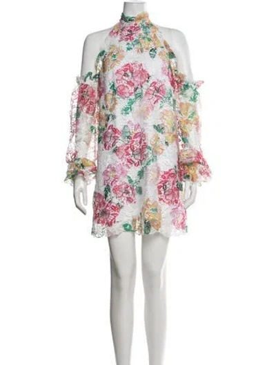 Pre-owned Walter Baker Floral Print Mini Dress In Multicolor