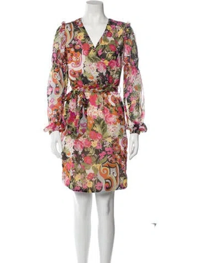 Pre-owned Walter Baker Floral Print Mini Dress In Neutral