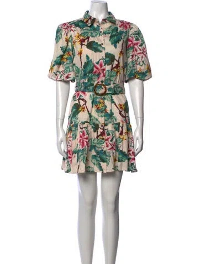 Pre-owned Walter Baker Floral Print Mini Dress In Neutrals