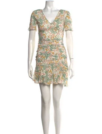 Pre-owned Walter Baker Floral Print Mini Dress In Neutrals