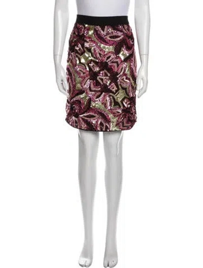 Pre-owned Walter Baker Floral Print Mini Skirt In Black