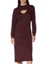 Walter Baker Fontine Heathered Midi Sheath Dress In Plum Heather
