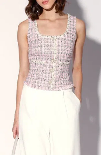 Walter Baker Francine Tweed Top In Gray