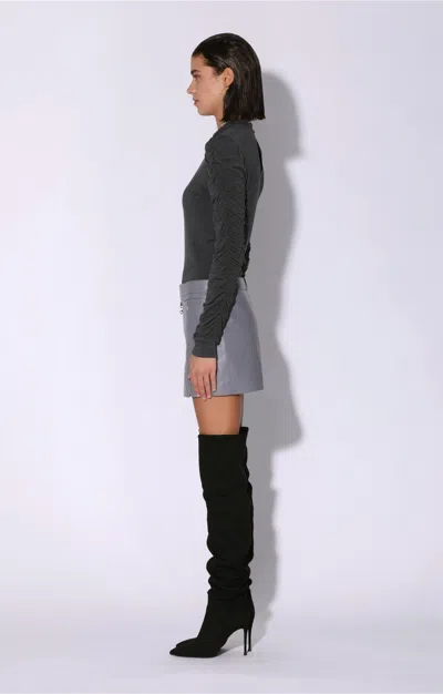 Walter Baker Gavriel Skirt, Granite - Leather In Animal Print