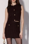Walter Baker Gemma Cable Stitch Sweater Tank In Purple