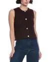 Walter Baker Gemma Cable Stitch Sweater Tank In Brown