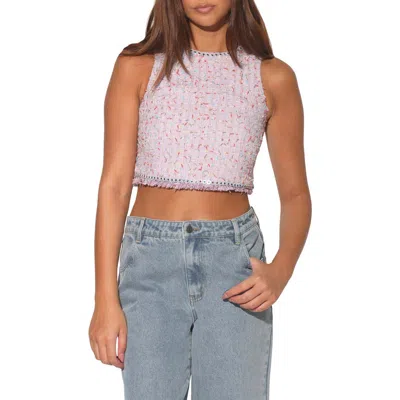 Walter Baker Giovanna Tweed Crop Top In Celebrate Tweed
