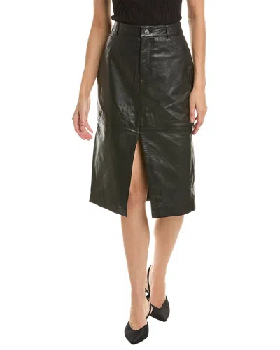 Walter Baker Glynice Leather Skirt In Black
