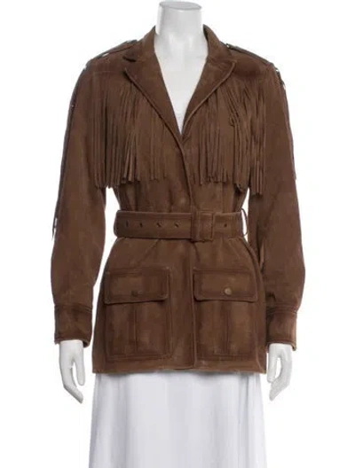 Pre-owned Walter Baker Goat Leather Jacket W/ Tags In Brown